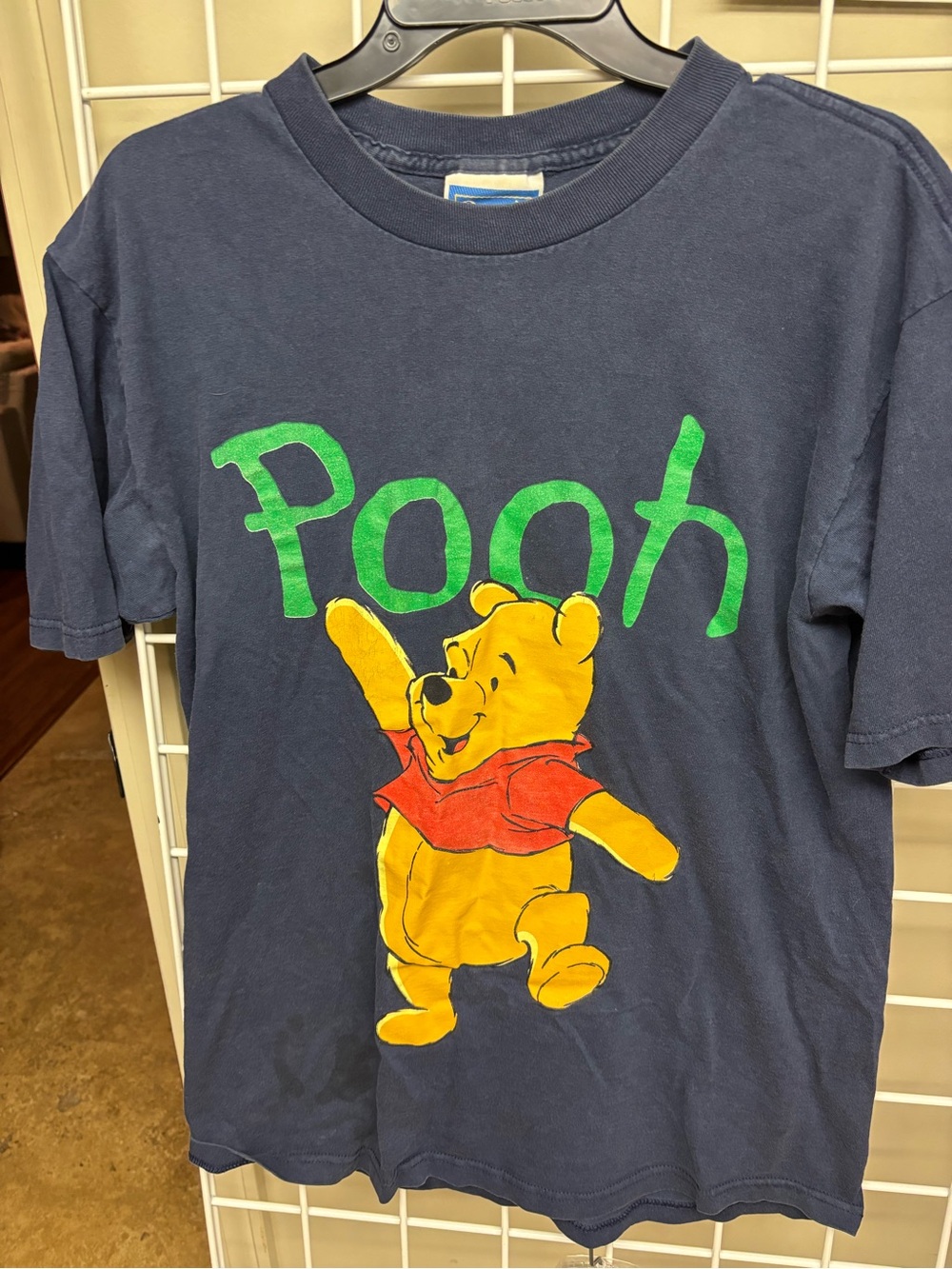 Vintage 90’s Disney Winnie The Pooh Large Navy Blue Single Stitch Brazos